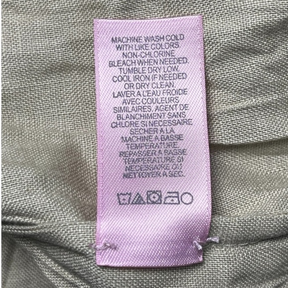 Calypso St. Barth Linen Pleated Tunic Top Lagenlook Beige Taupe Size Large - Picture 6 of 7